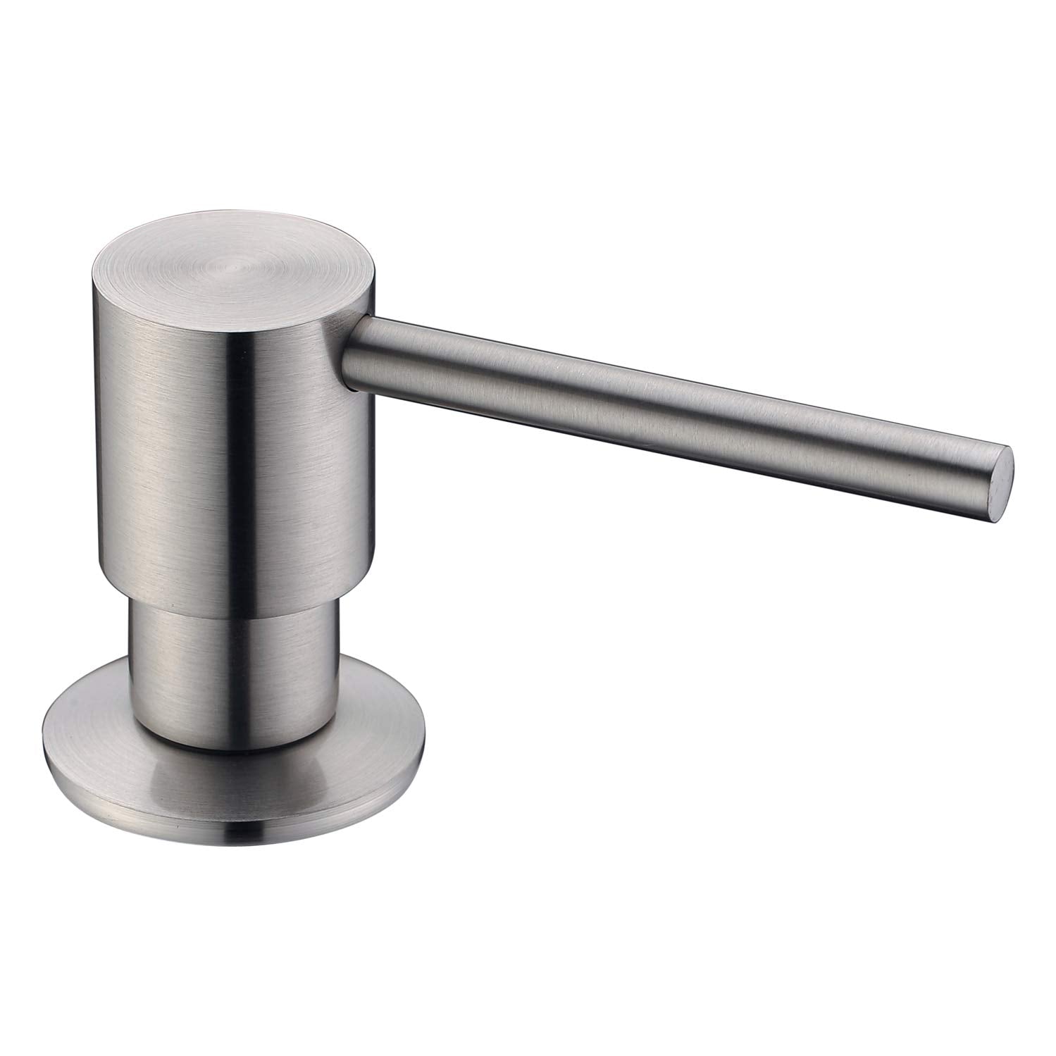 MIFULY Soap Dispeser for Kitchen Sink, Bult in Soap Dispenser, Kitchen Bathroom Sink Deck Mount Soap or Lotion Pump Dispenser Brushed Nickel,