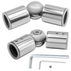 Hoypeyfiy 2Pcs 25mm Stainless Steel Curtain Rod Hinged Elbow Connectors,Curtain Pole Joint Connector Window Curtain Rod Corner From 90 Degrees to 180