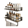 YWHWXB Stainless Steel Shower Caddy Organiser, Shower Shelf No Drilling, Wall Mounted Storage Rack for Bathroom, Bedroom, Living Room, Kitchen (Grey-2