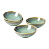 Bowls Set of 4 Bowls - 25 Oz, Cereal Bowls Stoneware Set/Soup Bowls Ceramic Bowls Ramen Retro Green - 750ml
