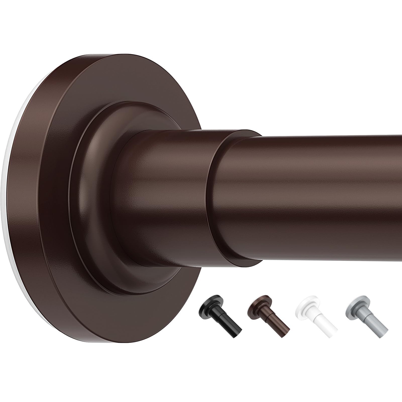 Yeabett Curtain Pole, 48-154.9cm Extendable Net Curtain Rod, Telescopic Curtain Pole for Bathroom or Windows, No Drilling, No Slip, No Rust, Bronze