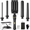 janelove Hair Curler 5 in 1 Curling Wand Set with 3 Barrel Hair Waver and 4 Interchangeable Ceramic Curling Iron 10-32mm for Long Medium Short Hair