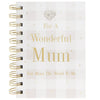For a Wonderful Mum - Pink and White Checked Notebook with Diamante Heart