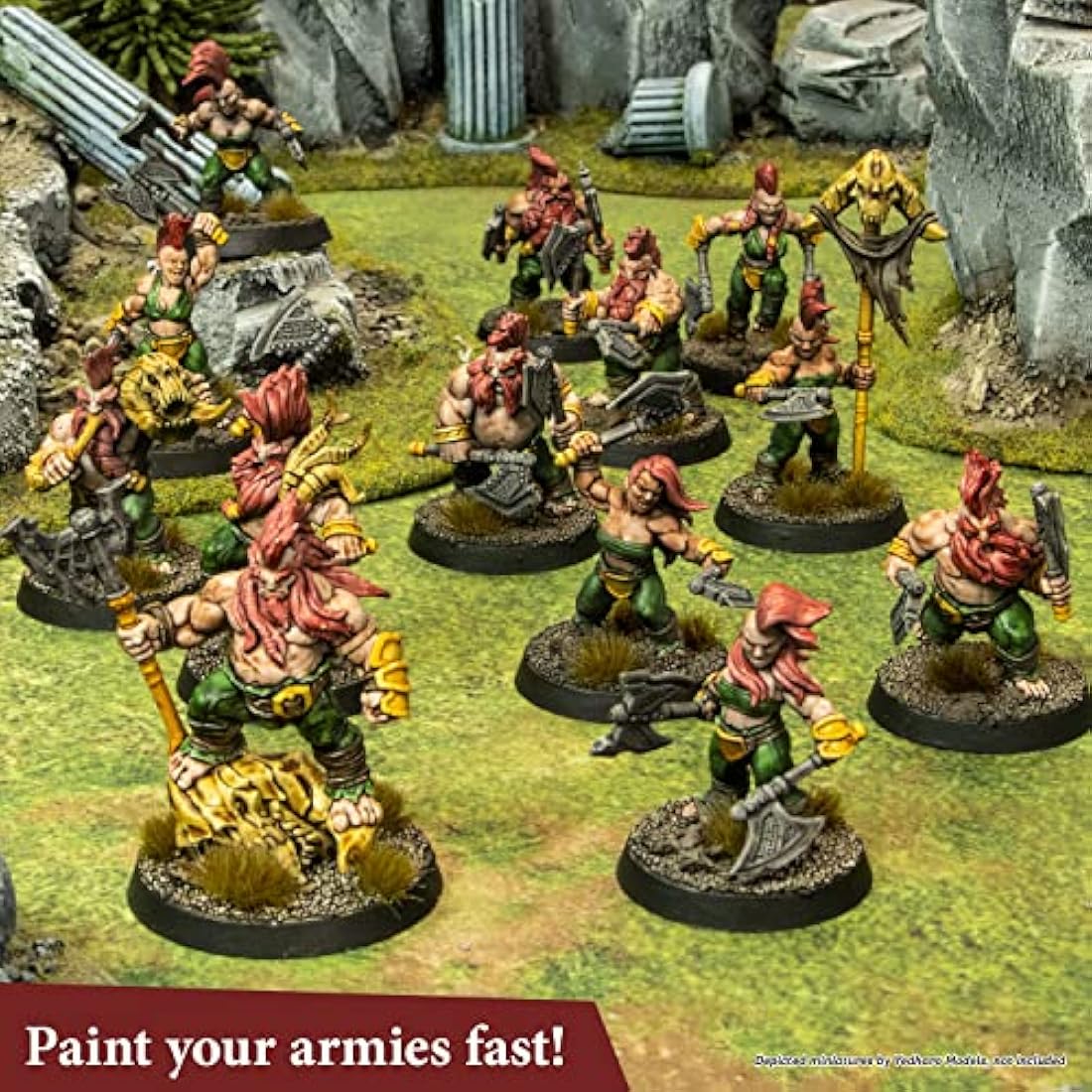 The Army Painter, Speedpaint 2.0 Starter Set Combo, Beginner Paint Set, 10 x 18 ml Acrylic Contrast Paints incl. 2 Free Brushes for DnD and Warhammer Miniature Figures