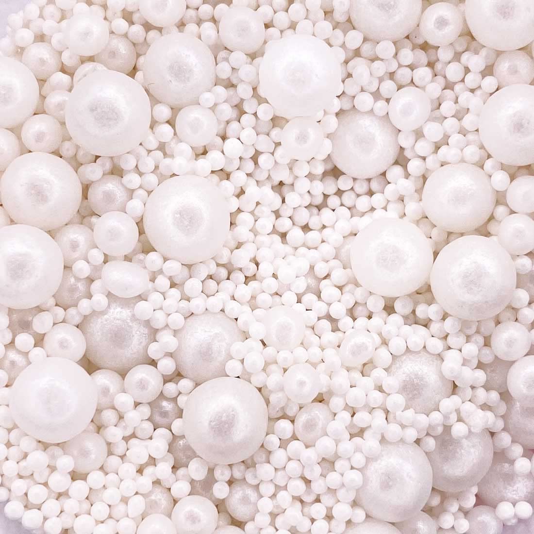 Twist Ingredients - Pearls Mix - Mother of Pearl Cake Topper Sprinkles - 500g Edible Shimmer Ball Cupcake Decorations - For Weddings, Christenings &