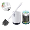 MEKEET Silicone Toilet Brush and Holder,Bathroom Toilet Brush Holder Set,Silicone Toilet Cleaning Brush Kit with Soft Bristle Brush (Wall Mounted)