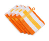 G?zze - New York Bath/Shower Glove/Mitt, Set of 4, Striped, Soft and Absorbent, 100% Cotton, 17 x 24 cm - Orange/White/Yellow