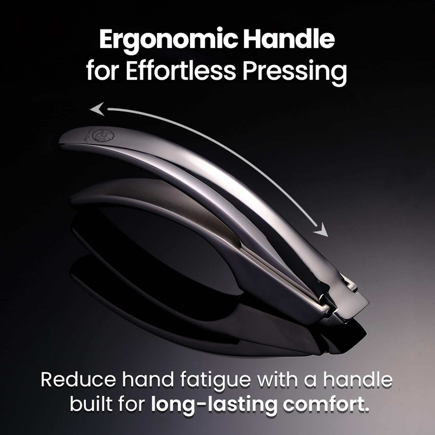 No Peeling Required Garlic Press Stainless Steel with Two Detachable Handles for Coarse & Fine Mincing - Premium Garlic Mincer Tool, Easy to Clean,