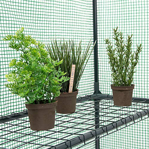 Relaxdays Garden Greenhouse Grow Tent Tarpaulin Large Shelves ? weather Protective Cover 140 x 190 x 140 cm Green