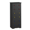 IRONCK Chest of Drawers with 6 Drawers Tall Storage Cabinet, Black Chest of Drawers Bedroom, Wooden Cupboard for Bedroom Living Room Hallway,