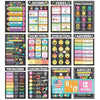 Hadley Designs 12 Chalkboard Parts of Speech Posters for Elementary Classroom - Grammar Posters for Language Arts