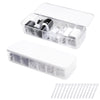 FRETONBA Cable Storage Box, 2 Pcs Cable Tidy Management Box with 7 Compartments and 14 Cable Ties Reusable, Cord Organiser Box for Office, Home
