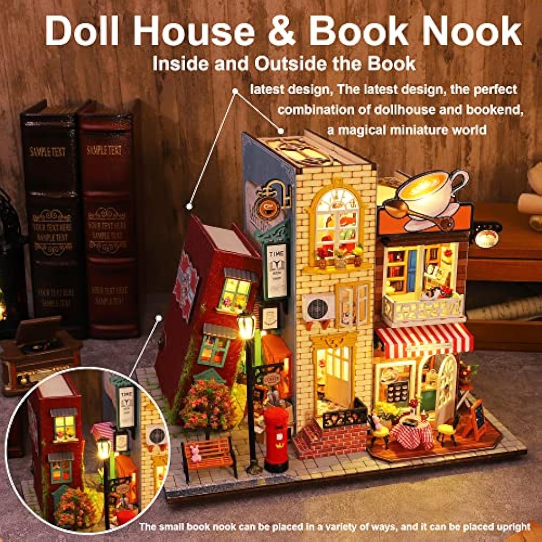 Spilay Diy Miniature House Kit, Wooden Dolls House Kit, Handmade Mini Crafts Book Nook Model with Dust Cover & Music Box, 1:24 Creative Room Idea Gift for Adult Friend Lover ES007