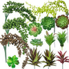 NA Woohome Fake Artificial Succulent Plants, 15 PCS Assorted Artificial Succulent Realistic Succulents Pick Bouquet String of Succulent Faux Succulents Floral Arrangement