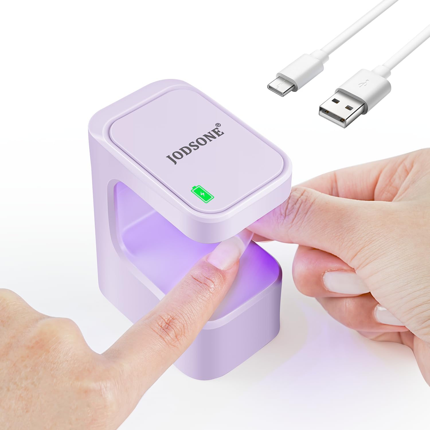 JODSONE U V Mini Nail Lamp 1500mAh Battery with Timer Cordless Portable LED Light Fast Curing for Gel Polish Purple