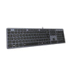 B.FRIENDIT Slim USB Wired Keyboard, Soft Touch and Quiet Key for PC, Laptop and Computer, Full Size QWERTY UK Layout - Space Gray