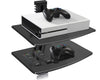 suptek 2 Floating Shelf Wall bracket with Strengthened Tempered Glass for DVD Players/Cable Boxes/Games Consoles/TV Accessories, 2 Shelves, Black