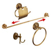 Antique Brass 4-Piece Bathroom Hardware Set, Wall Mounted Towel Hanger Toilet Paper Holder Robe Hooks, Vintage Antique Bathroom accessories Set