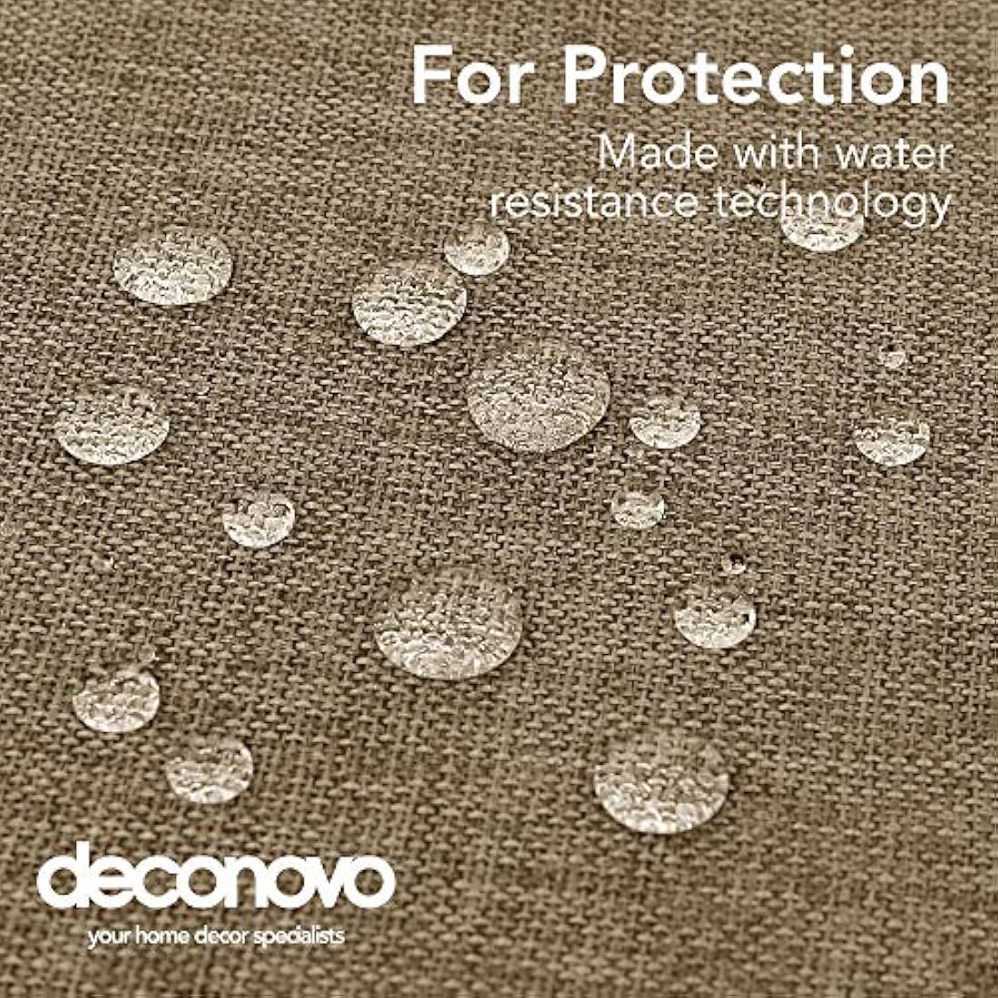 Deconovo Faux Linen Table Cover Wipeable Square Water Resistant Tablecloth for Party 51x51in(130x130cm) Taupe