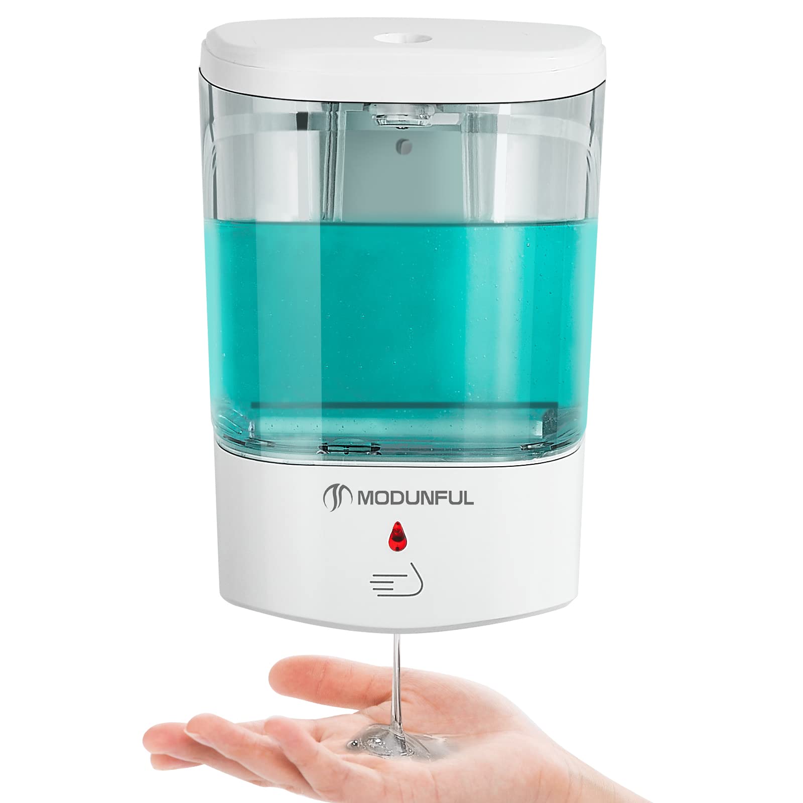 modunful Automatic Hand Soap/Sanitizer Dispenser Wall Mounted for Bathroom, Touchless Liquid Soap Dispenser, Nail-free installation, Suitable for