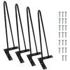Signstek 16" ?40cm Black Hairpin Legs, 3/8" Diameter, Set for 4 Heavy Duty 2 Rods Table Legs, for DIY Desk, Stand, Bench