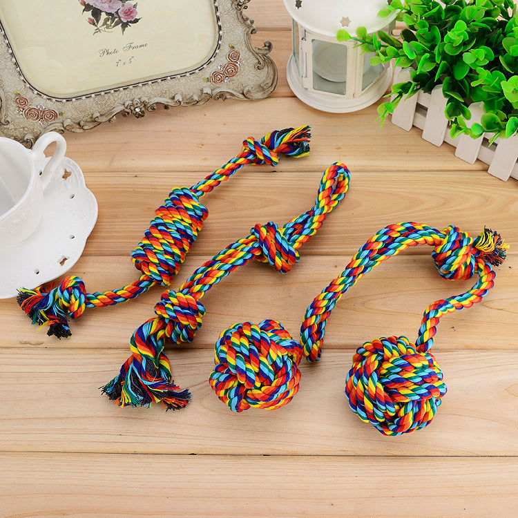 Pet molars colorful cotton rope