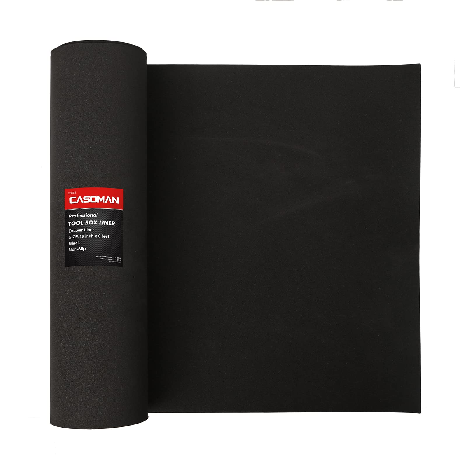 CASOMAN Professional Tool Box Liner and Drawer Liner - 16 inch (Wide) x 6 feet (Long), Tool Box Mat, Anti Slip, Black