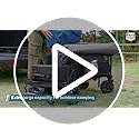 TIMBER RIDGE Festival Trolley 300L with Brakes, Folding Beach Trolley Cart with Tailgate, 135kg Collapsible Wagon Detachable Wide Wheels & Adjustable Handle for Outdoor Camping Garden, Grey