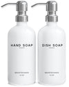 White Glass Soap Dispenser Set by Brighter Barns - Hand and Dish Soap Dispenser for Kitchen Sink - Kitchen Soap Dispenser Set & Pump - Farmhouse