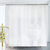 YISURE Extra Long Shower Curtain, White Jacquard 180x220cm, Waterproof Fabric with Hooks 71"x87"
