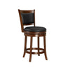 Ball & Cast Swivel Counter Stool, Wood Frame Kitchen Island Stool-Chair, 24in Upholstered Barstool with Backrest & Footrest, Cappuccino, 61cm Seat