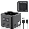 Dual Ring Battery charger/Charging Station with LED Display,Compatible with Ring Video Doorbell 2/3/4/3Plus/Spotlight Cam/Peephole/Solar Floodlight
