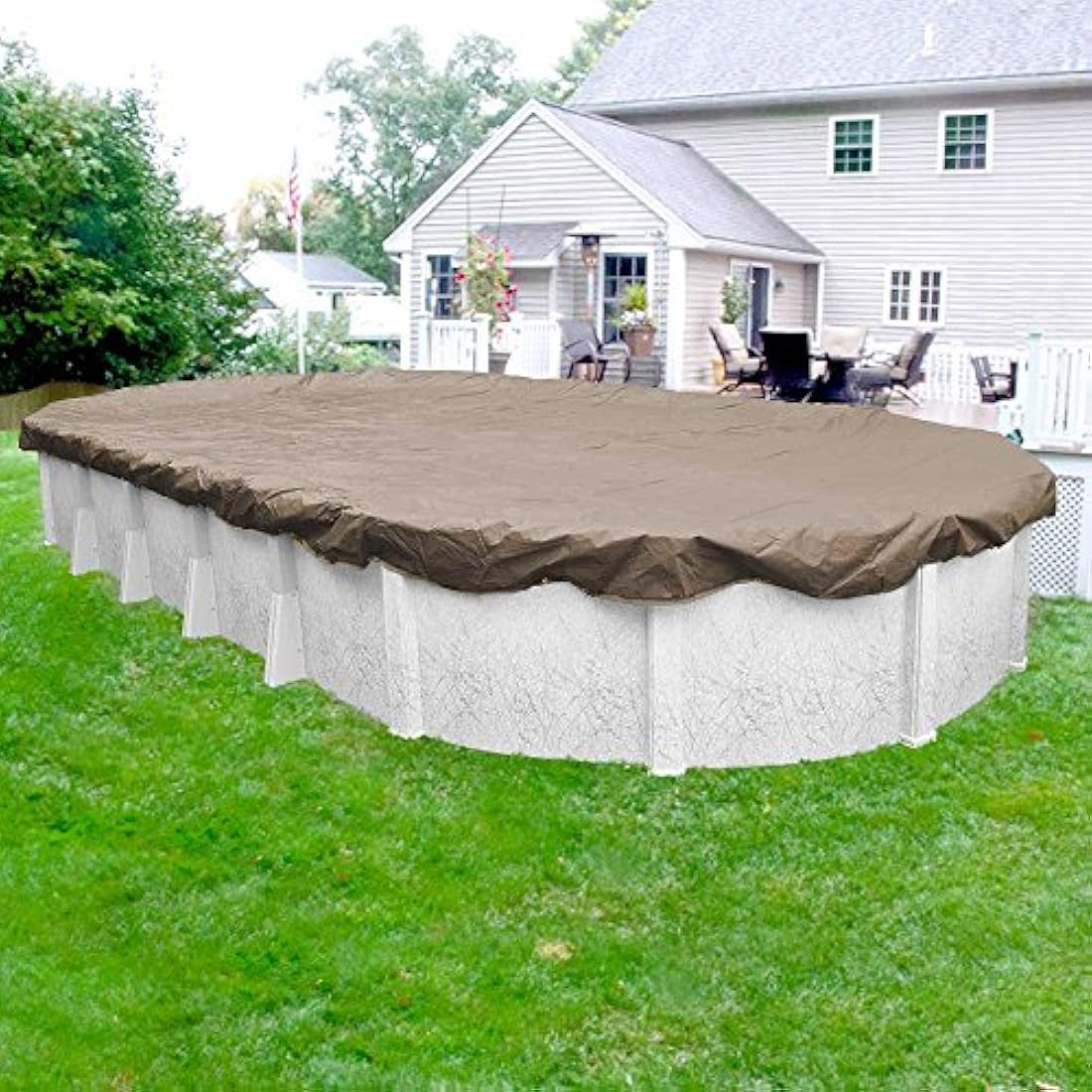 Robelle 571632-4-ROB Pool Cover for Winter, Defender, 16 x 32 ft Above Ground Pools