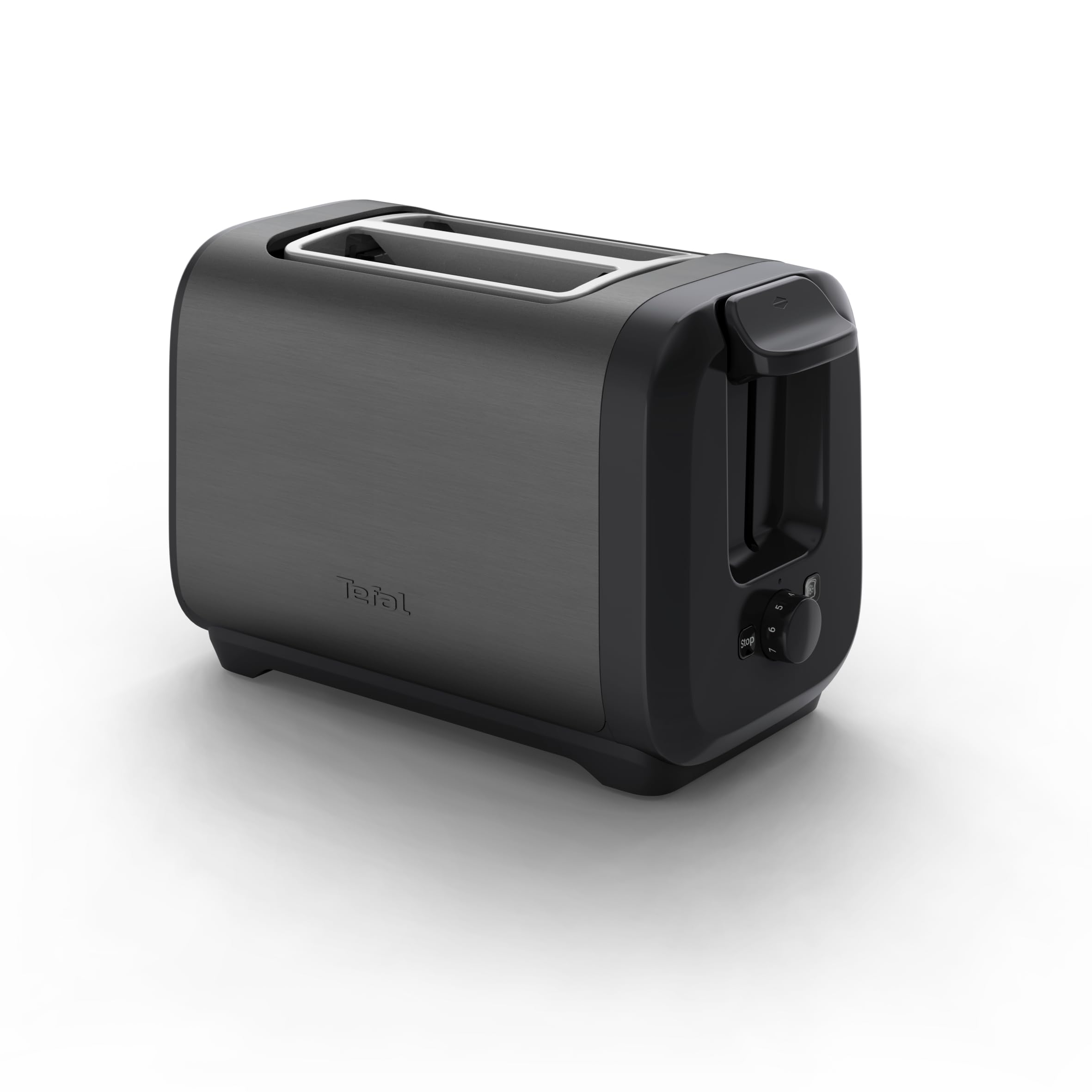 Tefal Subito 2-Slot Toaster, 7 Browning Levels, Defrost + Reheat Functions, Removable Crumb Tray, High-lift + Self-Centring Racks, TT5S08G0, Black