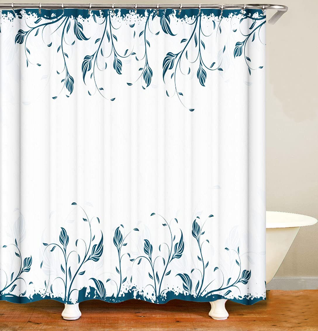 M&W DAS DESIGN Shower Curtain New Listing 2 (Blue Plants)