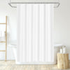 LUKDUNG Textile Polyester Bath Curtain, 120 x 200 cm, Mildew Resistant, Waterproof, Washable, with 8 Hooks, White