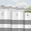 Lerores Shower Curtain, 120 x 200 cm, Black Stripes, Weighted Hem, Anti-Mould Textile, Water-Repellent, Washable Polyester Bath Curtains with Eyelets