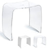 Libaro Meran Acrylic Shower Stool with Handle, Timeless Design, Non-Slip with Rubber Feet (XL transparent)