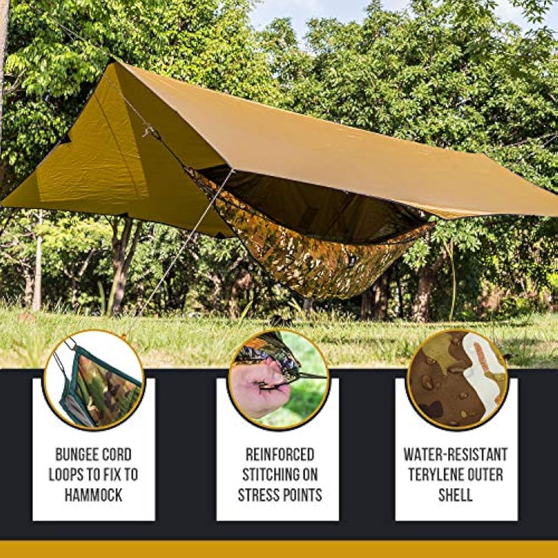 OneTigris HIDEOUT Hammock Underquilt, Full Length Lightweight 4 Season Hammock Gear for Camping, Hiking, Backpacking, Travel, Beach, Backyard, Patio, Portable