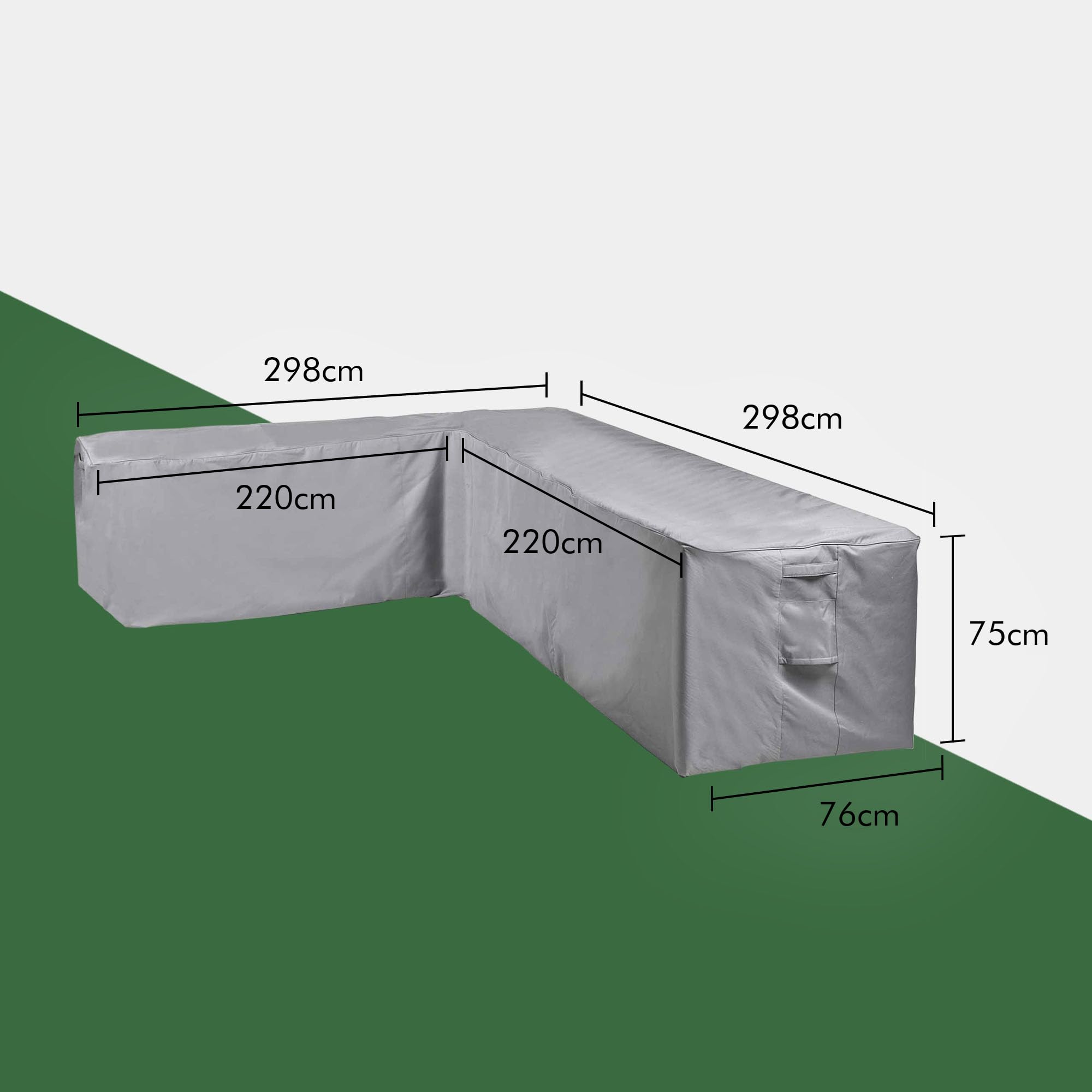 VonHaus Waterproof Garden L-Shape Sofa Cover ? Large Premium Heavy Duty, Breathable 420D Oxford Fabric Protection for Garden Sofas (H75 x W298/220 x