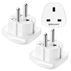 LENCENT 2X UK to EU Euro Europe Plug Adapter, Grounded European Travel Adapter for Spain Germany France Portugal Greece Russia Netherlands Turkey and