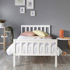 Aspire Beds Atlantic Solid Wood Shaker Bed Bed Frame, White With White Wood Highlights, Single Bed (90 x 190 cm)