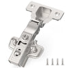 Furniware 10 Pack 3D Full Overlay Soft Close Concealed Cabinet Hinge, Hidden Frameless Door, Stop at 45?-105?, Self Closing, Stain Nickel, Clip On,