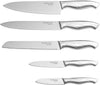 nuovva Sharp Kitchen Knife Set - Professional Kitchen Knives - 5 Pieces Stainless Steel Blades with Gift Box - Includes Chefs, Bread, Carving, Utility