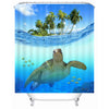 X-Labor Beach Motif Shower Curtain Waterproof Fabric Anti-Mould Includes 12 Shower Curtain Rings Washable Bath Curtain 240 x 200 cm Pattern A