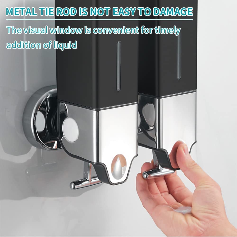 Manual Presshead Wall Mounted Soap Dispenser, Shower and Lotion Dispenser for Home, Bathroom, Kitchen, Hotels, Restaurants (Transparent, 1000ml)