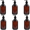 MAHIONG 6 Pack 500ml Pump Bottle Dispenser, Plastic Soap Dispenser Bottle with Pump, Hand Soap Dispenser, Empty Refillable Shampoo Bottles for Storing