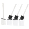 Silicone Toilet Brush With Holder ? Pack of 4 Long Non-Slip Handle, Flexible Bristles for Easy Cleaning ? Modern Drip-Free Base, Durable White