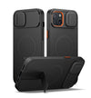 SURITCH Magnetic Case Compatible with iPhone 14 plus/15 plus, Shockproof Protective Cover with Slide Camera Cover and Adjustable Kickstand(Black)