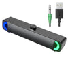 HPYLIF?H USB Computer Speaker, RGB Desktop Soundbar, Wired Sound Bar with Standard 3.5mm AUX jack and USB Interface, PC Speakers for Desktop, Laptop,